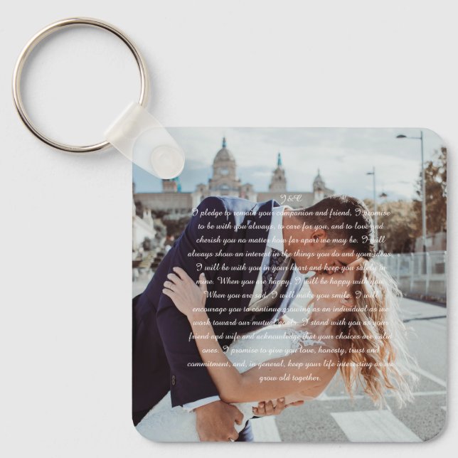 Llavero Boda muestra papel falso envuelto en tela (Anverso)