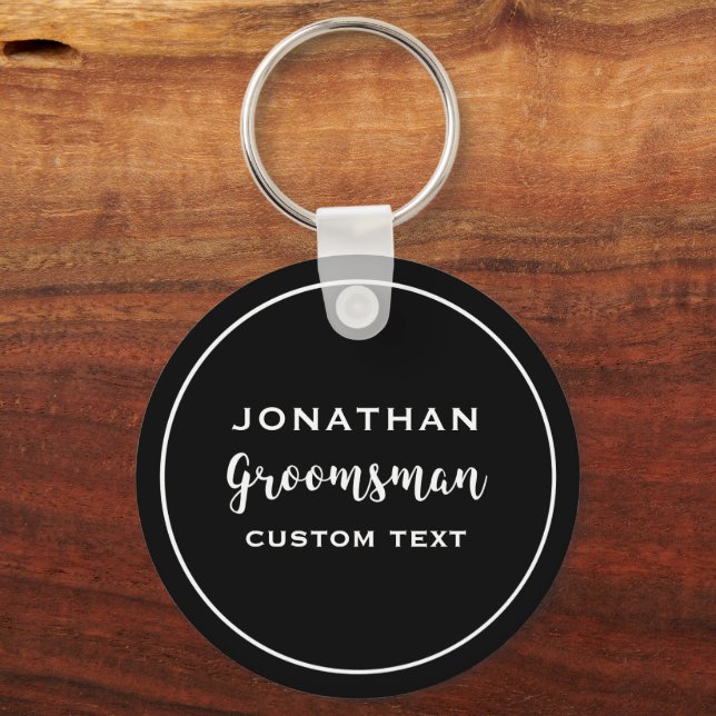 Llavero Boda personalizada Groomsman favorece el monograma (Anverso)