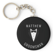 Boda personalizado simple de Groomsman blanco negr