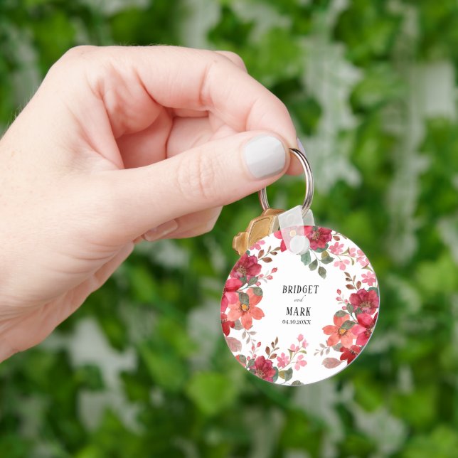 Llavero Boda Rojo Sin Tiempo (Mano)