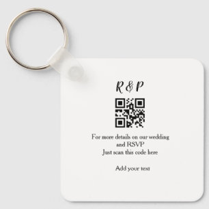 Llavero Boda sitio web rsvp q r código añadir nombre de te