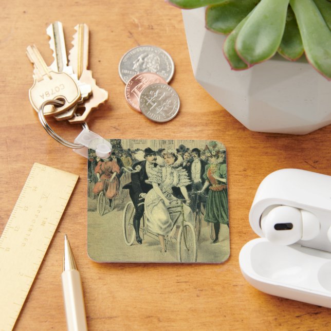 Llavero Boda victoriana novia y bicicleta recién casada Gr (Escritorio )