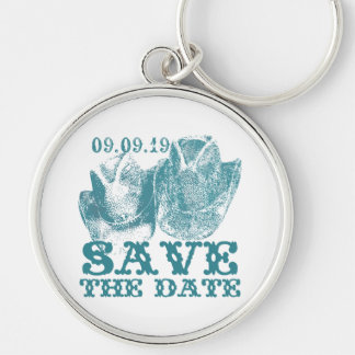 Llavero Bodas Vintage Occidentales Aquamarine