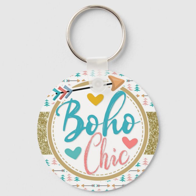 Llavero Bohemio romántico arroja Moda Girly Boho (Anverso)