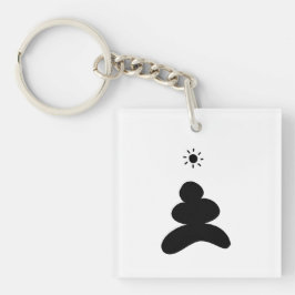 Llavero Boho abstract Stone and Sun