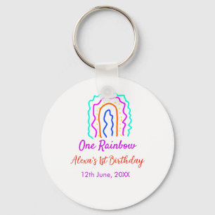 Llavero Boho Arcoiris, un niño de cumpleaños, retro brilla