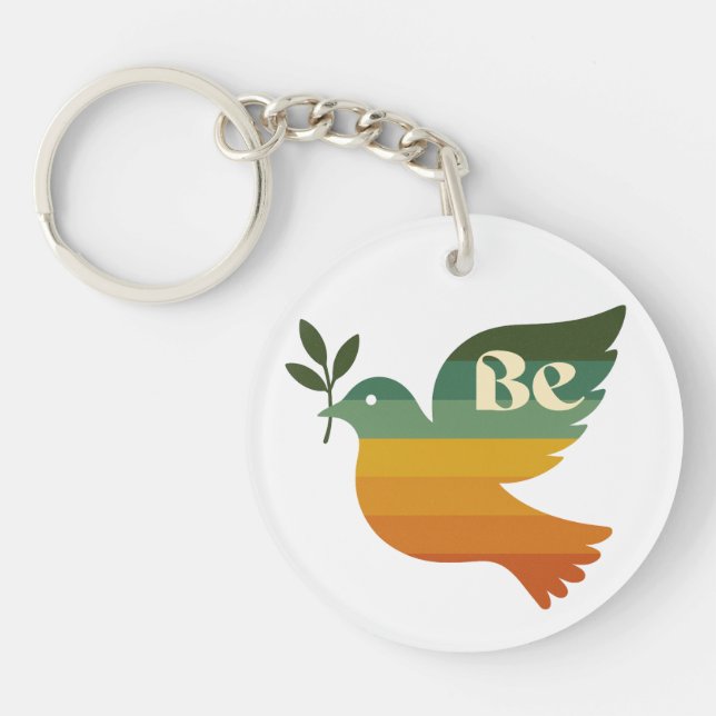 Llavero Boho Be Peace Retro Holiday Keychain (Frente)