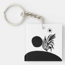 Llavero boho bohemian floral sun moon