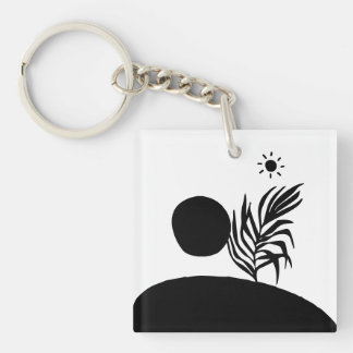 Llavero boho bohemian floral sun moon