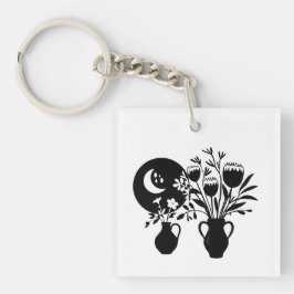 Llavero Boho bohemian floral sun moon