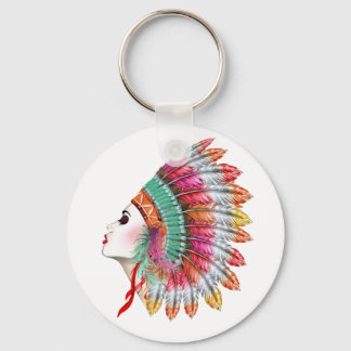 Llavero Boho Chica Keychain, Chica de moda