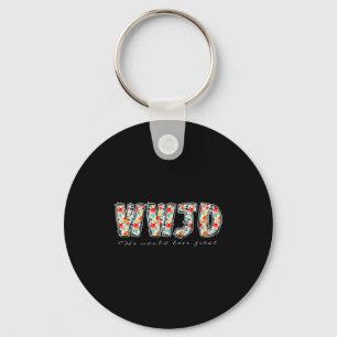 Llavero Boho Floral Wwjd Él Amaría Primera Cristiana Jes