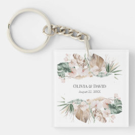 Llavero Boho Orquídea Tropical y Monstera