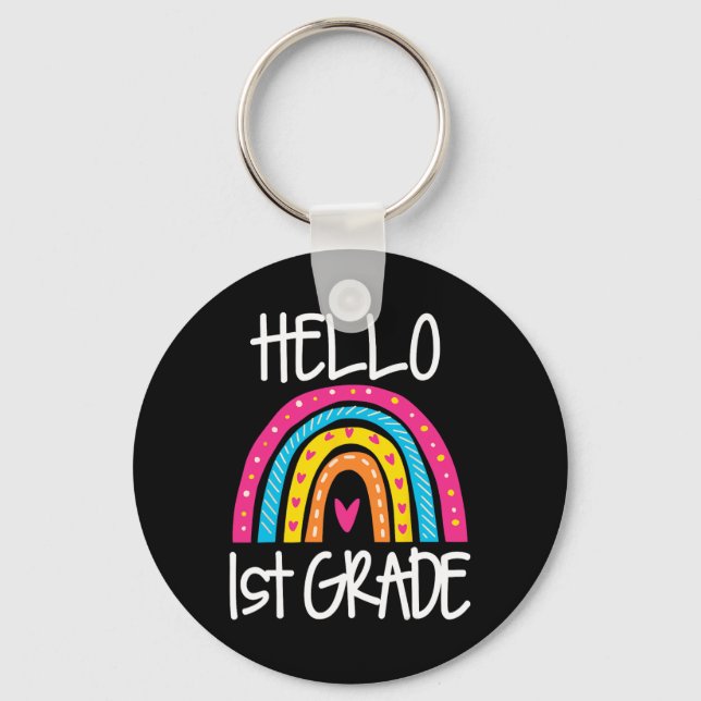 Llavero Boho Rainbow Hola primer curso de enseñanza de pri (Anverso)