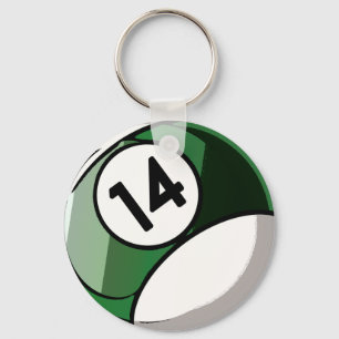 Llavero Bola de billar cómica del número de estilo 14