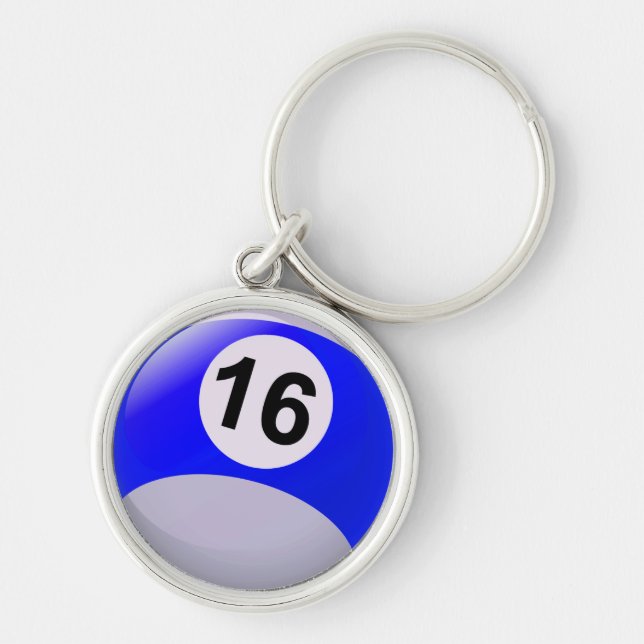 Llavero Bola de billar del número 16 (Frente)