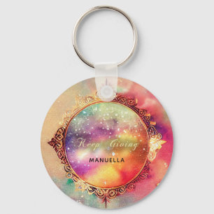 Llavero Bola de Cristal Motivacional Waterclor Galaxia Bod