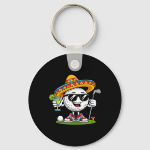 Llavero Bola de Golf Divertida Cinco De Mayo con Sombrero 