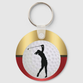Llavero Bola de golf y golfista Fondo elegante