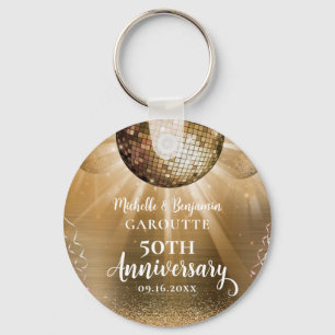 Llavero Bola disco de oro Glam 50 aniversario Boda