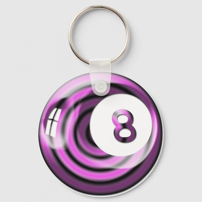 Llavero Bola púrpura 8 (Anverso)