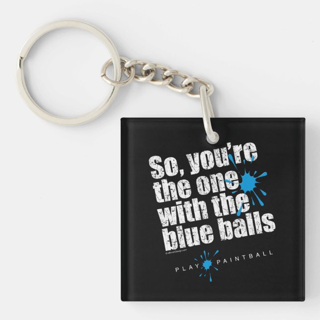 Llavero Bolas azules de Paintball (Frente)