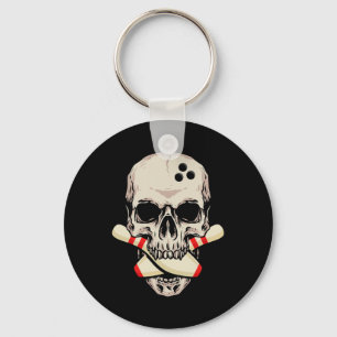 Llavero Bolas de bolos Retro Skeleton Head Bowal