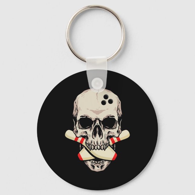 Llavero Bolas de bolos Retro Skeleton Head Bowal (Anverso)