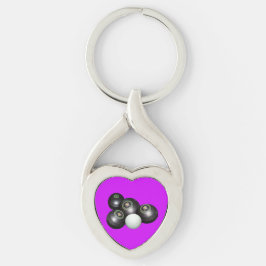 Llavero Bolas De Césped Y Gatitos En Púrpura,