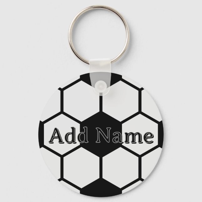 Llavero Bolas de fútbol Personalizado blanco y negro (Anverso)
