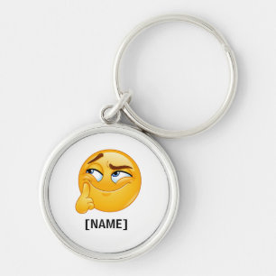 Llavero Bolas de Golf Emoji Divertido y Pensativo Cara Son