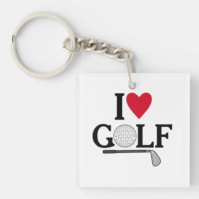 Llavero Bolas de Golf personalizables que amo (Frente)