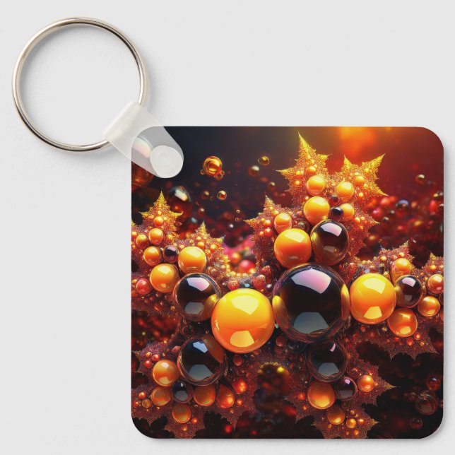 Llavero Bolas De Oro Y Fractal (Anverso)