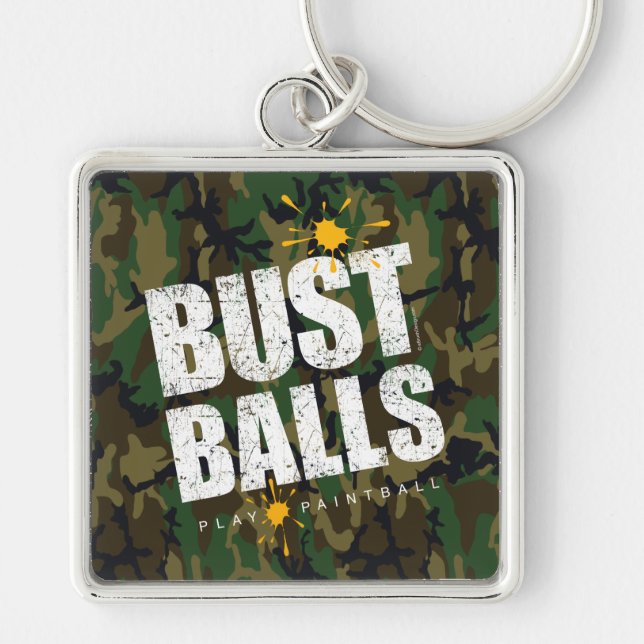 Llavero Bolas del busto de Paintball (camo) (Frente)