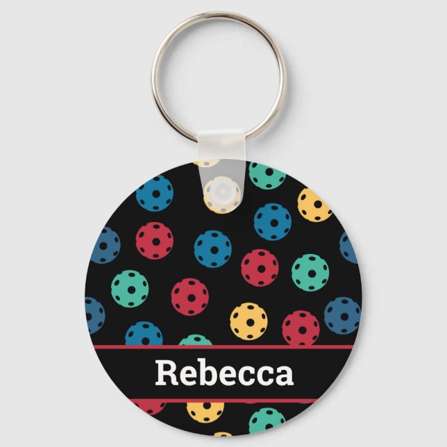 Llavero 😍 bolas retro / negro (Anverso)