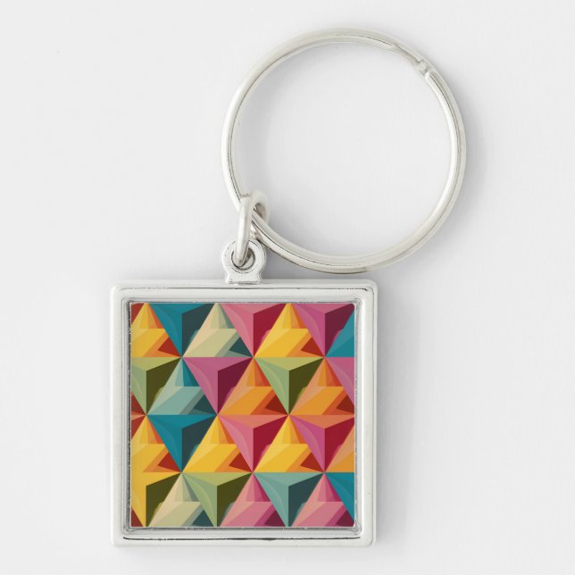 Llavero Bold Geometric Triangle Pattern  (Frente)