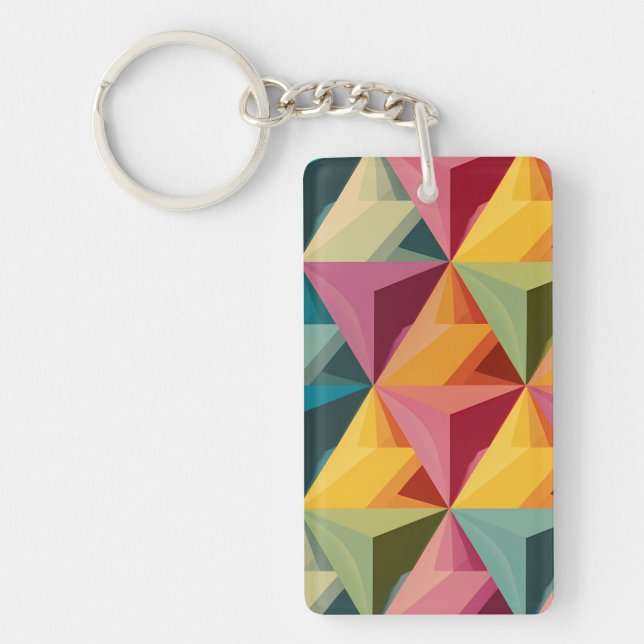 Llavero Bold Geometric Triangle Pattern  (Frente)