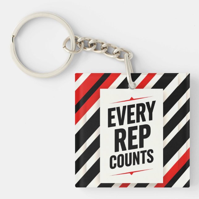 Llavero Bold Motivational Poster – “EVERY REP COUNTS” (Frente)