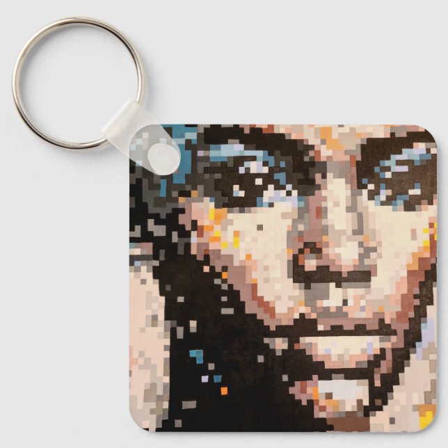 Llavero Bold pixelated portrait (Anverso)
