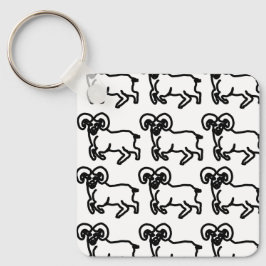 Llavero Bold Ram Zodiac Keychain – Minimal Aries Animal 