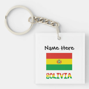 Llavero Bolivia Bandera Boliviana Texto Personalizado