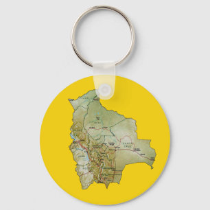 Llavero Bolivia Map Keychain