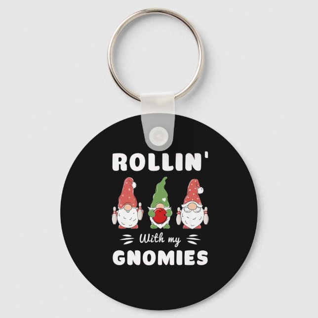 Llavero Bolling Rollin' Con Mis Gnomies Funny Gnome Premiu (Anverso)