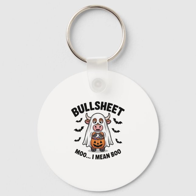 Llavero BOLSA DE BOLSA Vaca de Halloween con fantasma (Anverso)