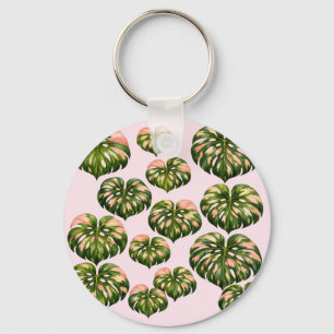 Llavero Bolsa de mano divertida de planta Monstera rosa bo
