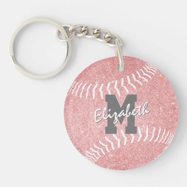 Llavero bolsa de softball monocroma giratoria (Frente)