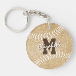 Llavero bolsa de softball monogramada de oro deportivo gir