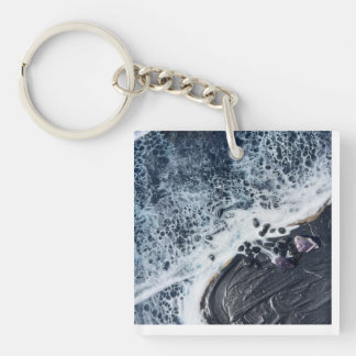 Llavero bolsa tote de arte de cristal de energía oceánica