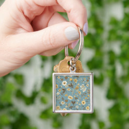 Llavero Bolsas de florecimiento azul del jardín