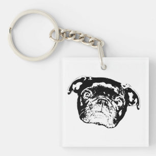 Llavero Bolsillo de alegría pug festivo